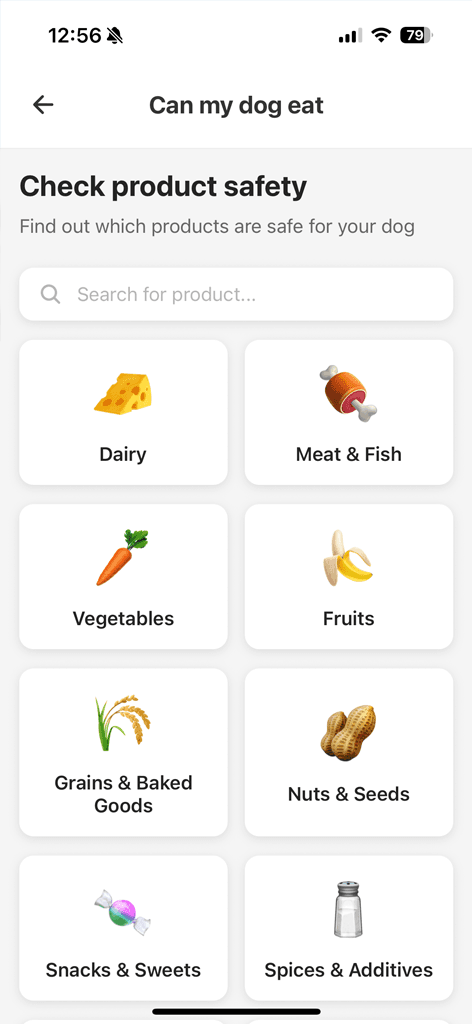 Baza wiedzy o jedzeniu dla zwierząt w aplikacji Uppycare