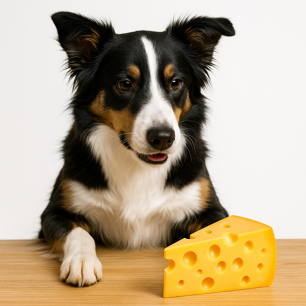 Pies jedzący ser